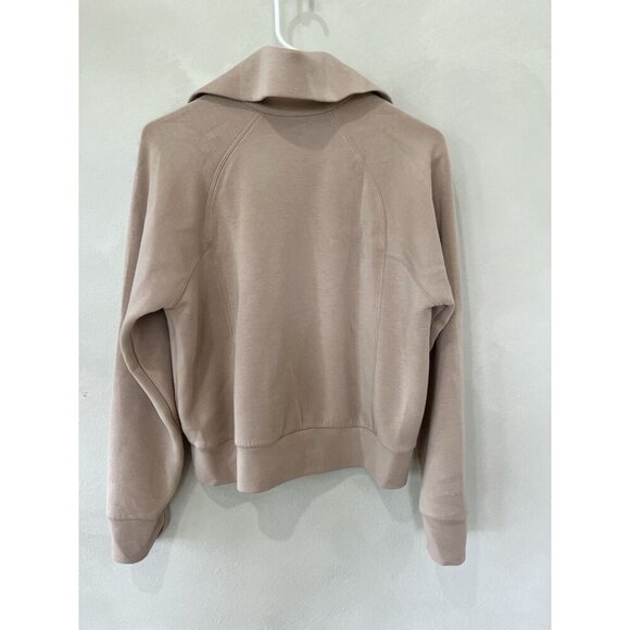 Spanx pullover 1/4 zipper Turtleneck nude beige womens collar sweater Small AsIs - Picture 2 of 4